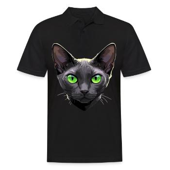 Korat Chaton Korat Chat - Polo Homme - noir - Devant - Kai (181cm)