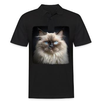 Himalayan Cat Colourpoint Katze - Men's Polo Shirt - black - Front - Kai (181cm)