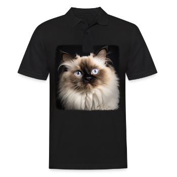 Himalayan Cat Colourpoint Katze - Men's Polo Shirt - black - Front - Kai (181cm)