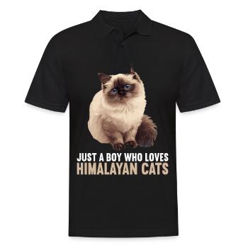 Himalayan Cat Colourpoint Katze - Men's Polo Shirt - black - Front - Kai (181cm)