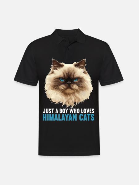 Himalayan Cat Colourpoint Katze - Men's Polo Shirt - black