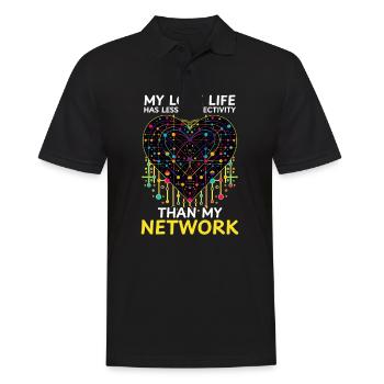 L'ingénierie des réseaux aime moins le réseau de connectivité - Polo Homme - noir - Devant - Kai (181cm)