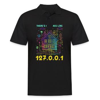 Network Engineering There's No Place Like 127.0.0. - Men's Polo Shirt - black - Front - Kai (181cm)