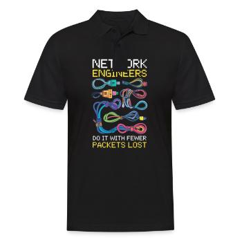 Network Engineering Do It with Fewer Packets Lost - Men's Polo Shirt - black - Front - Kai (181cm)