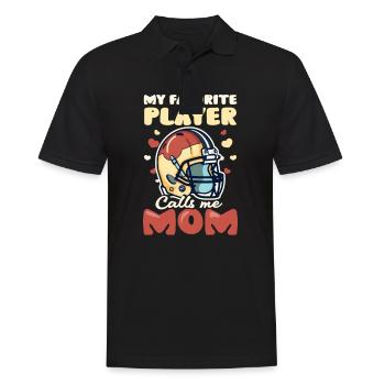 Football Mom Favorite Player Calls Mom - Men's Polo Shirt - black - Front - Kai (181cm)