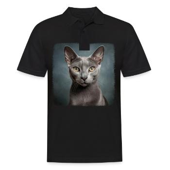 Korat Chaton Korat Chat - Polo Homme - noir - Devant - Kai (181cm)