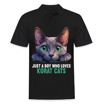 Korat Chaton Korat Chat - Polo Homme - noir - Devant - Kai (181cm)