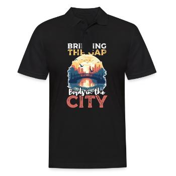 Urban Birdwatching Bridging Gap Birds in the City - Men's Polo Shirt - black - Front - Kai (181cm)