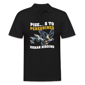 Urban Birdwatching Pigeons to Peregrines: City Bir - Men's Polo Shirt - black - Front - Kai (181cm)