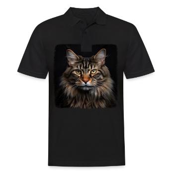 Maine Coon Kätzchen Maine Coon Katze - Männer Poloshirt - Schwarz - Vorne - Kai (181cm)