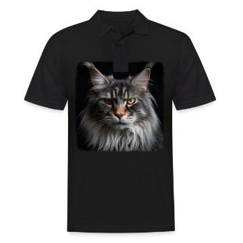 Maine Coon Kätzchen Maine Coon Katze - Männer Poloshirt - Schwarz - Vorne - Kai (181cm)