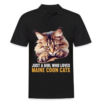 Maine Coon Chaton Maine Coon Chat - Polo Homme - noir - Devant - Kai (181cm)
