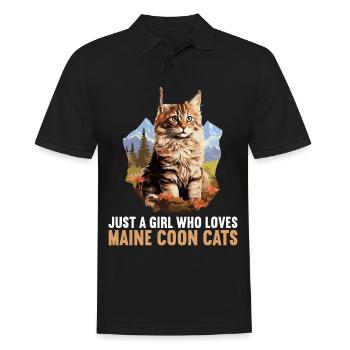 Maine Coon Chaton Maine Coon Chat - Polo Homme - noir - Devant - Kai (181cm)