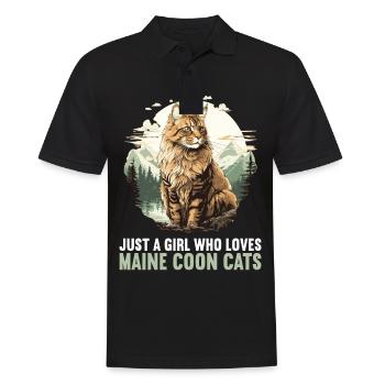 Maine Coon Chaton Maine Coon Chat - Polo Homme - noir - Devant - Kai (181cm)