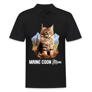 Maine Coon Kätzchen Maine Coon Katze - Männer Poloshirt - Schwarz - Vorne - Kai (181cm)