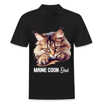 Maine Coon Kätzchen Maine Coon Katze - Männer Poloshirt - Schwarz - Vorne - Kai (181cm)