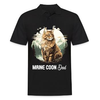 Maine Coon Kätzchen Maine Coon Katze - Männer Poloshirt - Schwarz - Vorne - Kai (181cm)