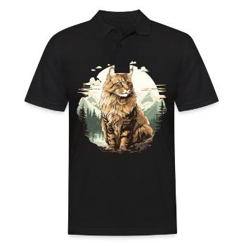Maine Coon Kitten Maine Coon Cat - Men's Polo Shirt - black - Front - Kai (181cm)
