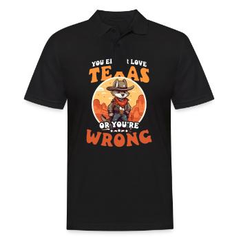 Texas-Liebhaber müssen Texas lieben oder es liegt falsch - Männer Poloshirt - Schwarz - Vorne - Kai (181cm)