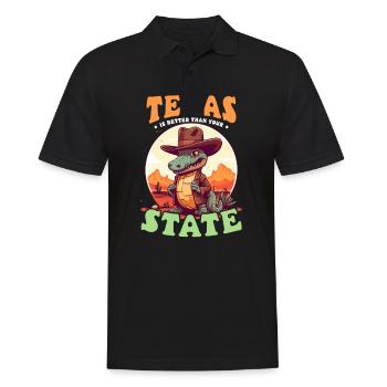 Texas-Liebhaber – besser als Ihr Staat - Männer Poloshirt - Schwarz - Vorne - Kai (181cm)