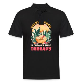 Cookie Lover Cookie Dough Is Cheaper Than Therapy - Men's Polo Shirt - black - Front - Kai (181cm)
