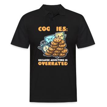 Cookie Lover Cookies: Because Adulting Is Overrate - Men's Polo Shirt - black - Front - Kai (181cm)