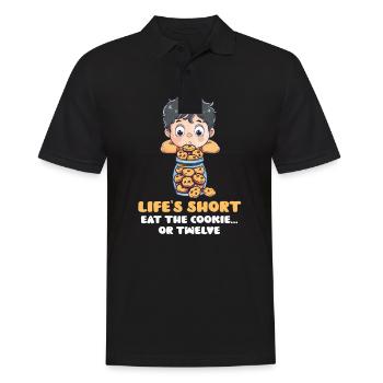 Cookie Lover Life's Short, Eat Cookie Or Twelve - Men's Polo Shirt - black - Front - Kai (181cm)