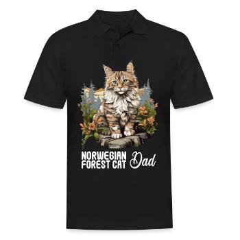 Norwegian Forest Cat Norwegische Waldkatze - Männer Poloshirt - Schwarz - Vorne - Kai (181cm)