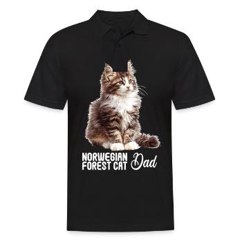 Norwegian Forest Cat Norwegische Waldkatze - Männer Poloshirt - Schwarz - Vorne - Kai (181cm)
