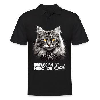 Norwegian Forest Cat Norwegische Waldkatze - Männer Poloshirt - Schwarz - Vorne - Kai (181cm)
