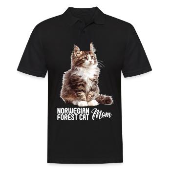 Norwegian Forest Cat Norwegische Waldkatze - Männer Poloshirt - Schwarz - Vorne - Kai (181cm)