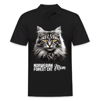 Norwegian Forest Cat Norwegische Waldkatze - Männer Poloshirt - Schwarz - Vorne - Kai (181cm)