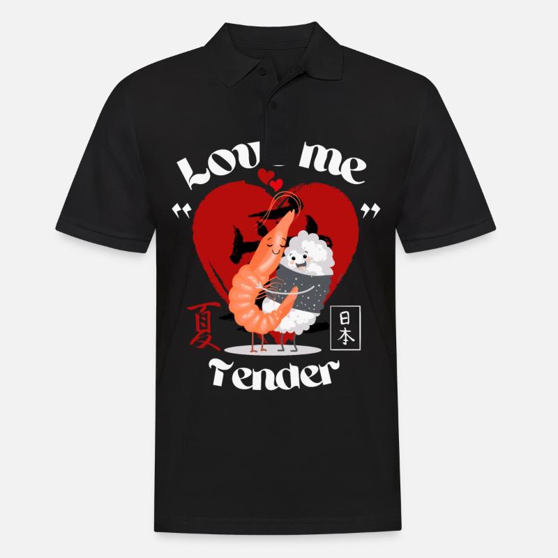 Sushi - liebe mich zärtlich - Männer Poloshirt - Schwarz