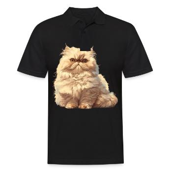 Persian Cat Perserkatze - Männer Poloshirt - Schwarz - Vorne - Kai (181cm)