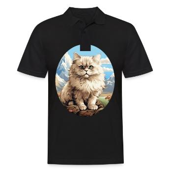Persian Cat Perserkatze - Männer Poloshirt - Schwarz - Vorne - Kai (181cm)