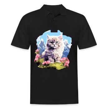 Persian Cat Perserkatze - Männer Poloshirt - Schwarz - Vorne - Kai (181cm)
