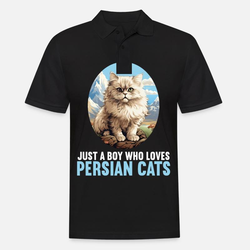 Persian Cat Perserkatze - Männer Poloshirt - Schwarz