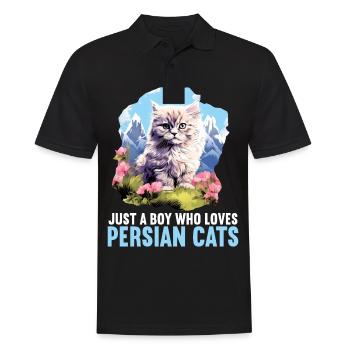 Persian Cat Perserkatze - Männer Poloshirt - Schwarz - Vorne - Kai (181cm)
