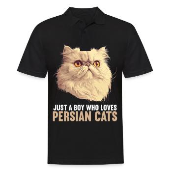 Persian Cat Perserkatze - Männer Poloshirt - Schwarz - Vorne - Kai (181cm)