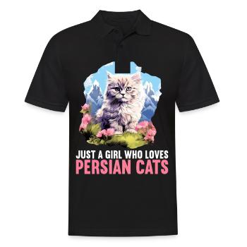 Persian Cat Perserkatze - Männer Poloshirt - Schwarz - Vorne - Kai (181cm)