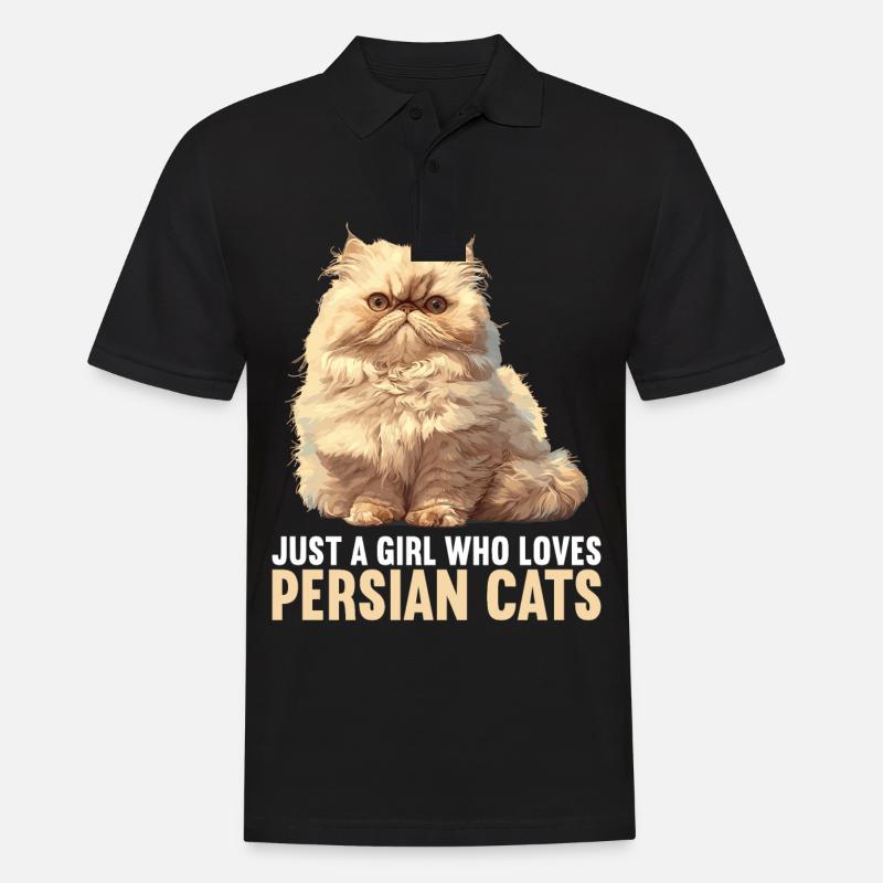 Chat persan Perserkatze - Polo Homme - noir