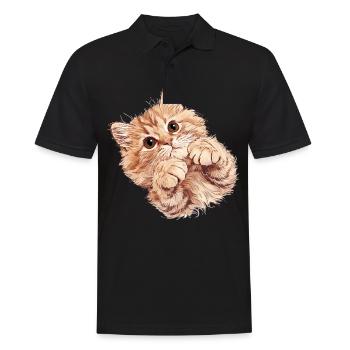 Ragamuffin Chaton Ragamuffin Chat - Polo Homme - noir - Devant - Kai (181cm)