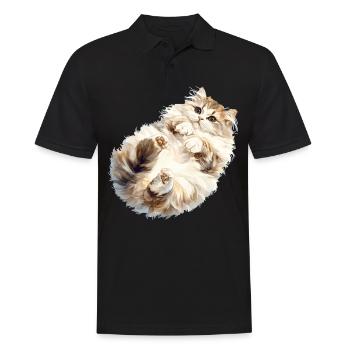 Ragamuffin Chaton Ragamuffin Chat - Polo Homme - noir - Devant - Kai (181cm)