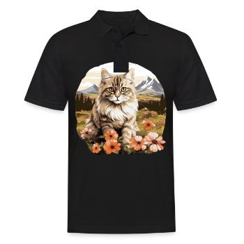 Ragamuffin Chaton Ragamuffin Chat - Polo Homme - noir - Devant - Kai (181cm)