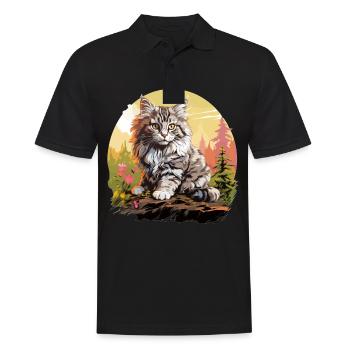 Ragamuffin Chaton Ragamuffin Chat - Polo Homme - noir - Devant - Kai (181cm)