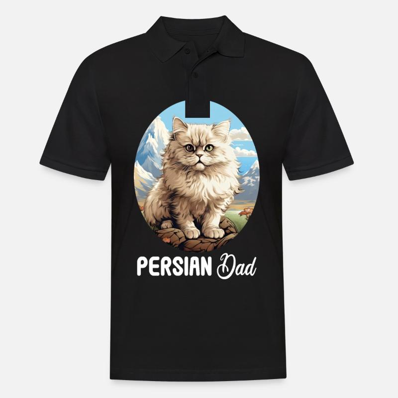 Chat persan Perserkatze - Polo Homme - noir
