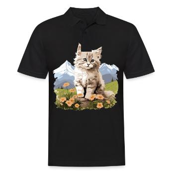 Ragamuffin Chaton Ragamuffin Chat - Polo Homme - noir - Devant - Kai (181cm)