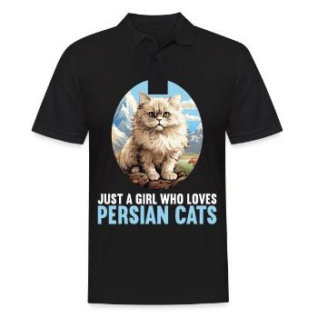 Persian Cat Perserkatze - Männer Poloshirt - Schwarz - Vorne - Kai (181cm)