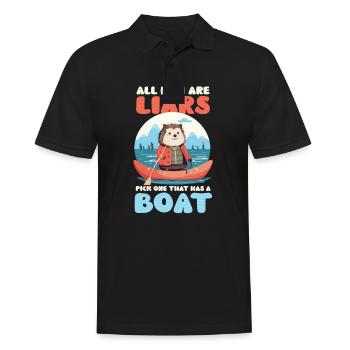 Bootsfahrer sind Lügner, die sich für ein Boot entscheiden - Männer Poloshirt - Schwarz - Vorne - Kai (181cm)
