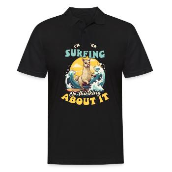 Surfer Surfing Or Think About It - Men's Polo Shirt - black - Front - Kai (181cm)